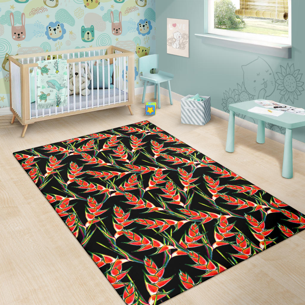 Heliconia Pattern Print Design HL010 Area Rugs