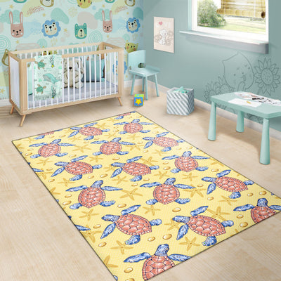 Sea Turtle Pattern Print Design T06 Area Rugs