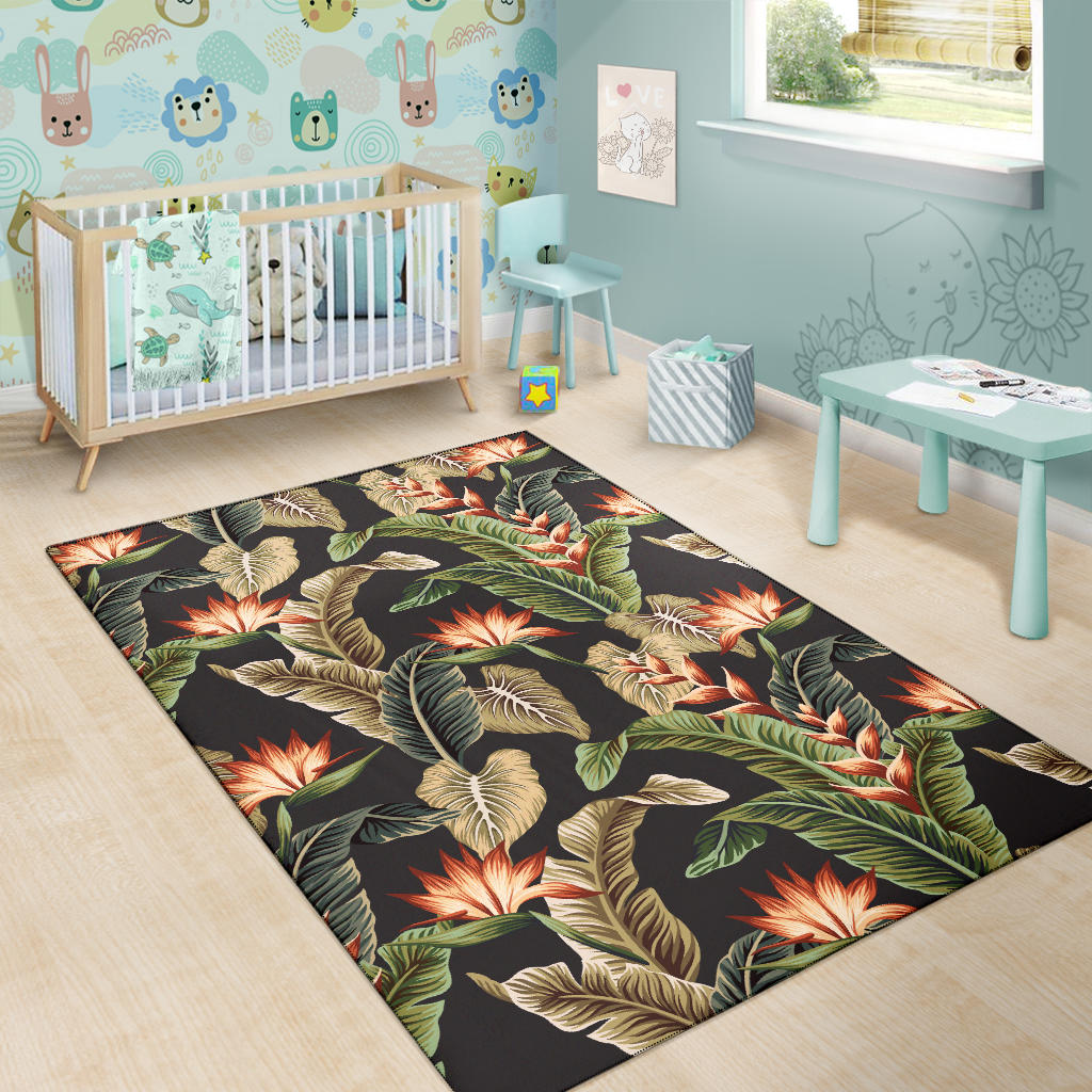 Tropical Flower Pattern Print Design TF014 Area Rugs