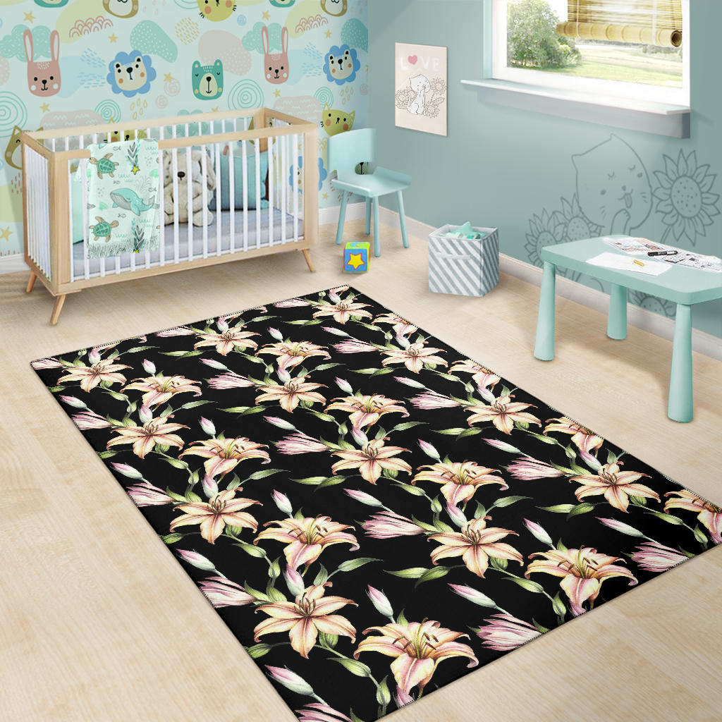 Lily Pattern Print Design LY05 Area Rugs