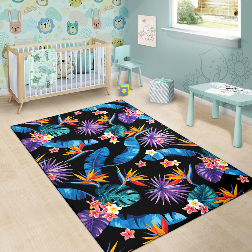 Tropical Flower Pattern Print Design TF018 Area Rugs