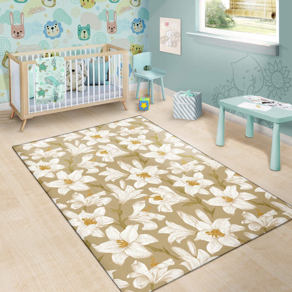 Lily Pattern Print Design LY07 Area Rugs
