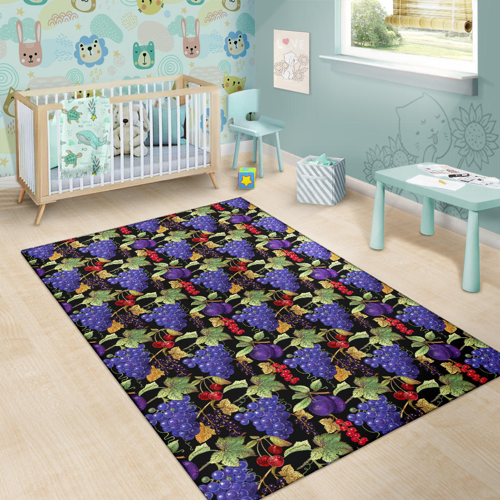 Grape Pattern Print Design GP05 Area Rugs