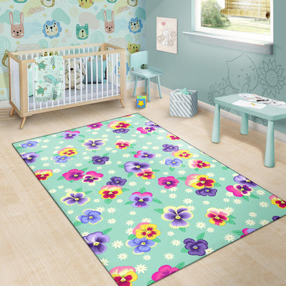 Pansy Pattern Print Design PS08 Area Rugs