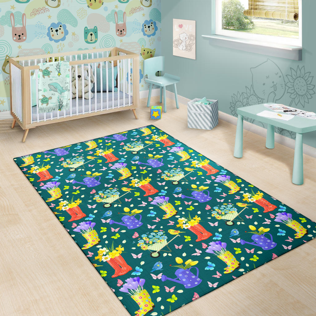 Gardening Pattern Print Design G08 Area Rugs