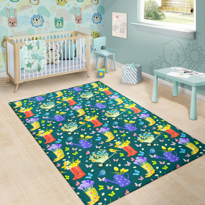 Gardening Pattern Print Design G08 Area Rugs