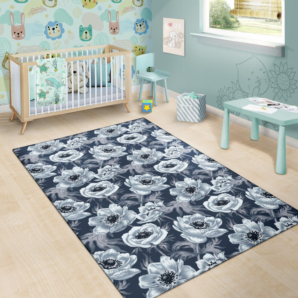 Anemone Pattern Print Design AM09 Area Rugs