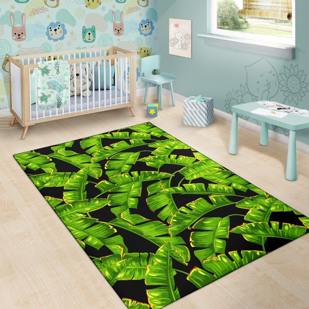 Banana Leaf Pattern Print Design BL06 Area Rugs