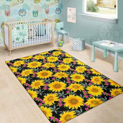 Sunflower Pattern Print Design SF014 Area Rugs