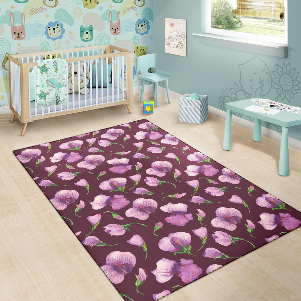 Peony Pattern Print Design PE010 Area Rugs