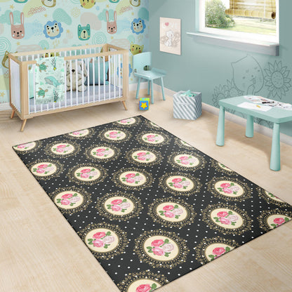 Rose Pattern Print Design RO015 Area Rugs
