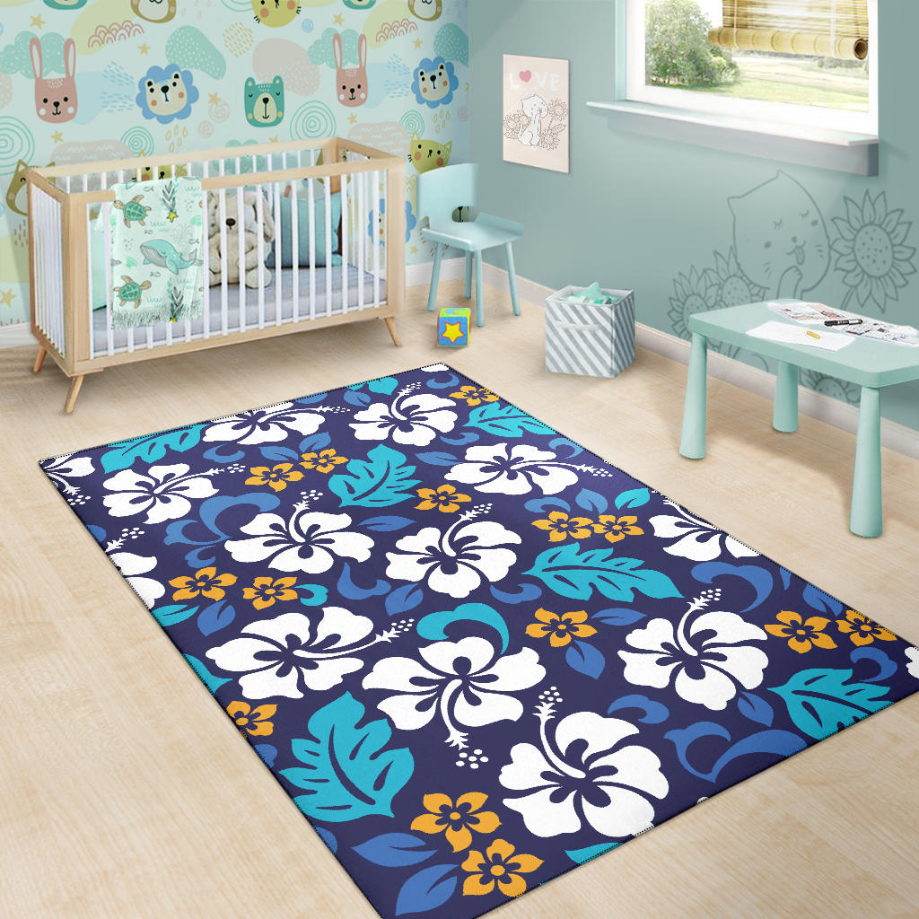 Hibiscus Pattern Print Design HB030 Area Rugs