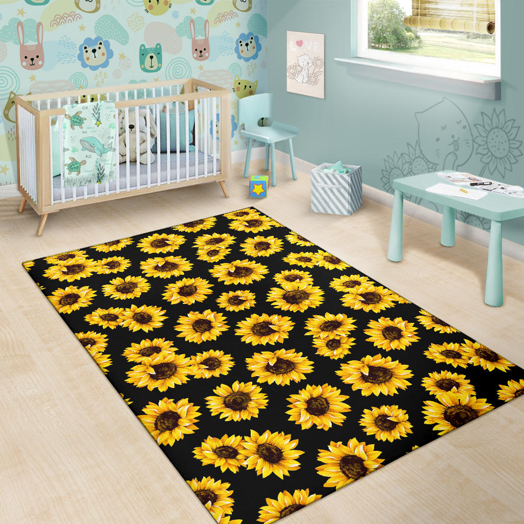 Sunflower Pattern Print Design SF05 Area Rugs