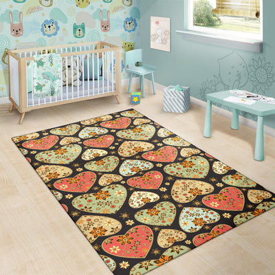 Heart Boho Pattern Print Design HE04 Area Rugs