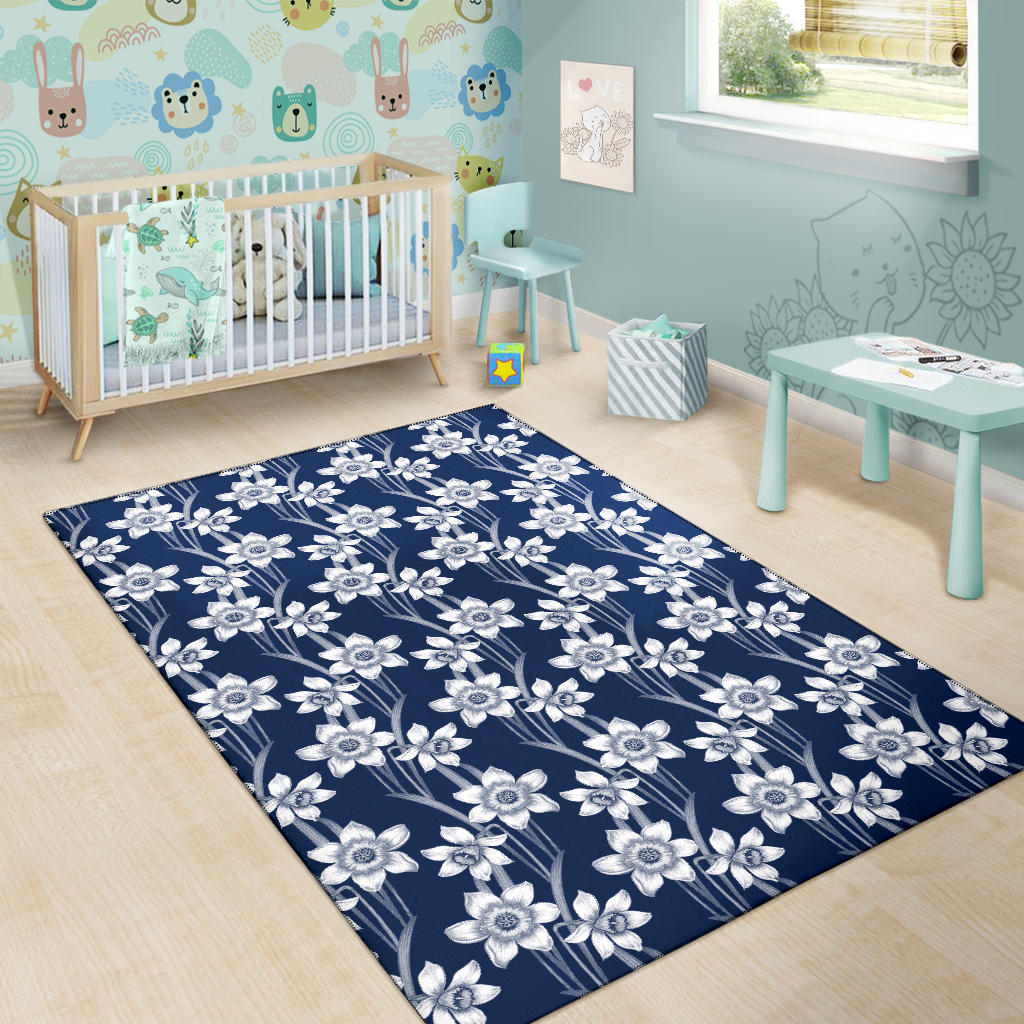 Daffodils Pattern Print Design DF09 Area Rugs