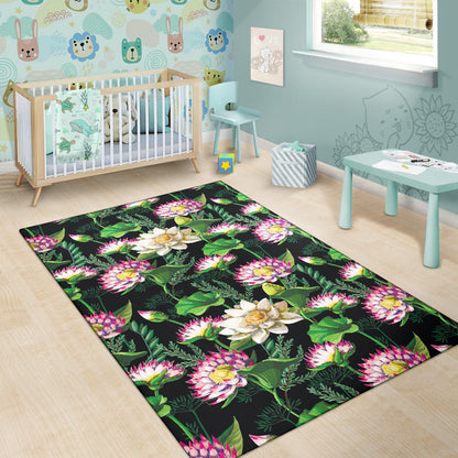 Water Lily Pattern Print Design WL010 Area Rugs