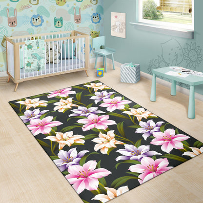 Lily Pattern Print Design LY01 Area Rugs
