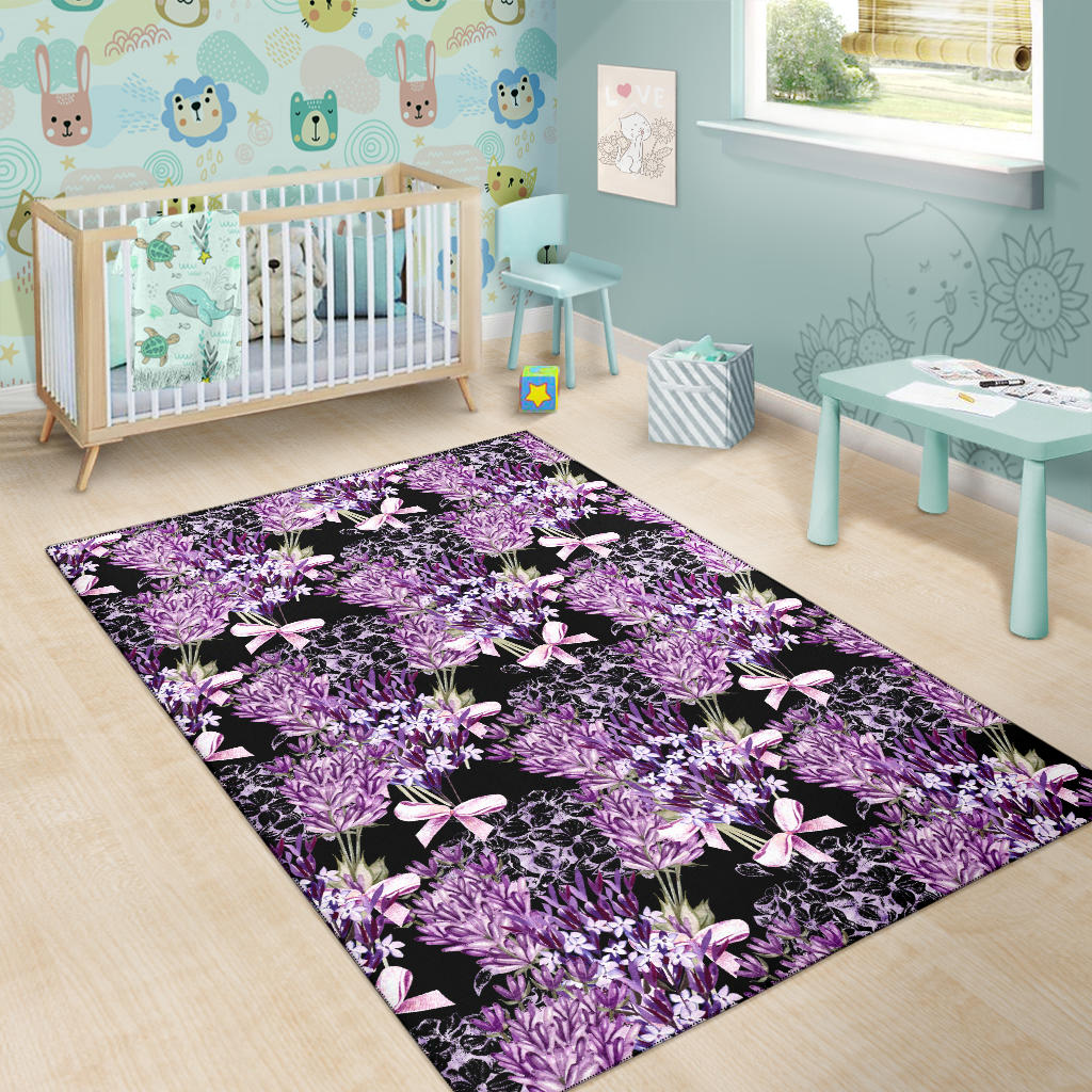 Lavender Pattern Print Design LV06 Area Rugs