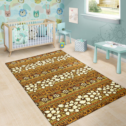 Hawaiian Themed Pattern Print Design H015 Area Rugs