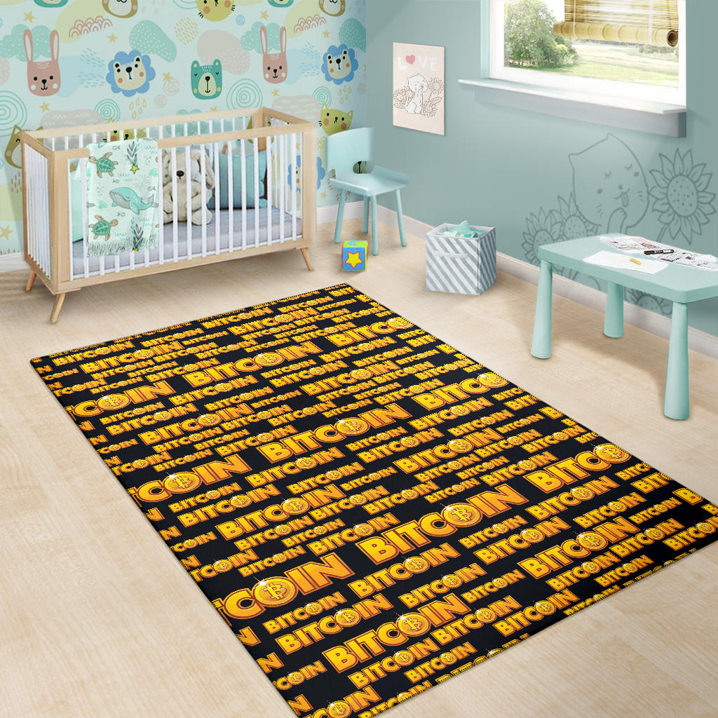 Bitcoin Pattern Print Design DO03 Area Rugs