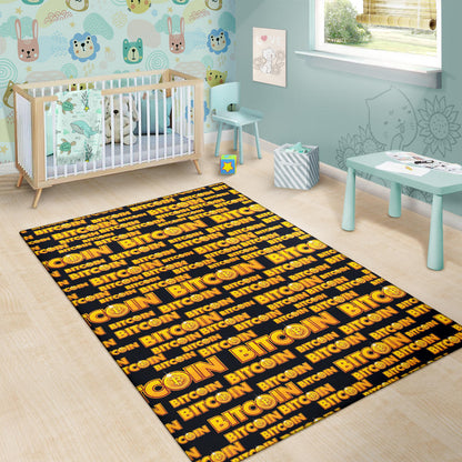 Bitcoin Pattern Print Design DO03 Area Rugs