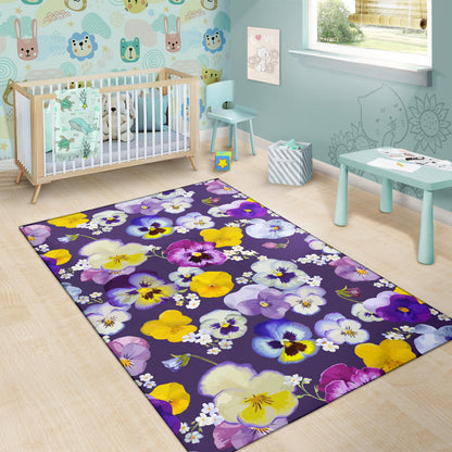 Pansy Pattern Print Design PS02 Area Rugs