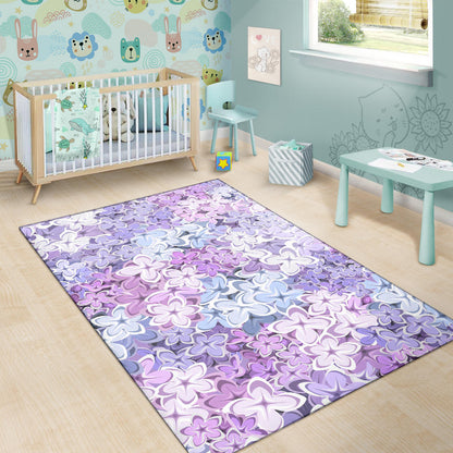 Lilac Pattern Print Design LI01 Area Rugs