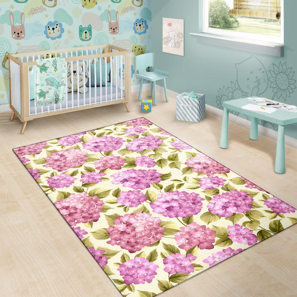 Hydrangea Pattern Print Design HD05 Area Rugs