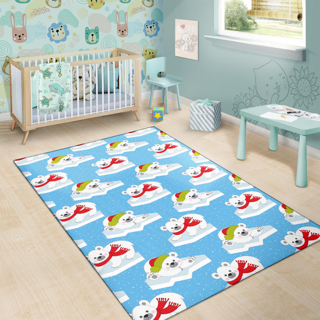 Polar Bear Pattern Print Design PB06 Area Rugs