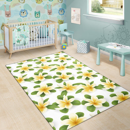 Yellow Plumeria Pattern Print Design PM012 Area Rugs