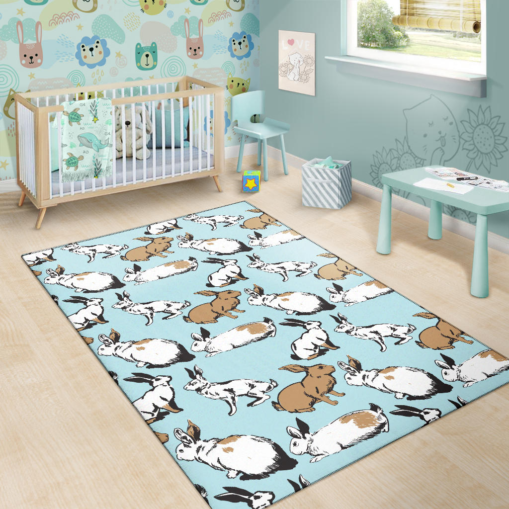 Rabbit Pattern Print Design RB018 Area Rugs