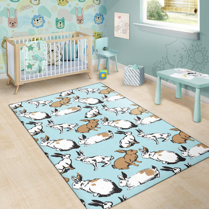 Rabbit Pattern Print Design RB018 Area Rugs