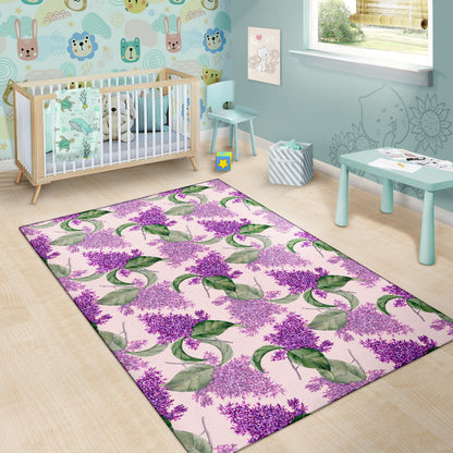 Lilac Pattern Print Design LI02 Area Rugs