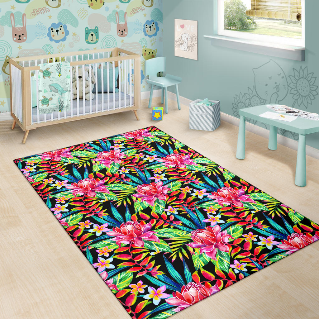 Heliconia Pattern Print Design HL02 Area Rugs