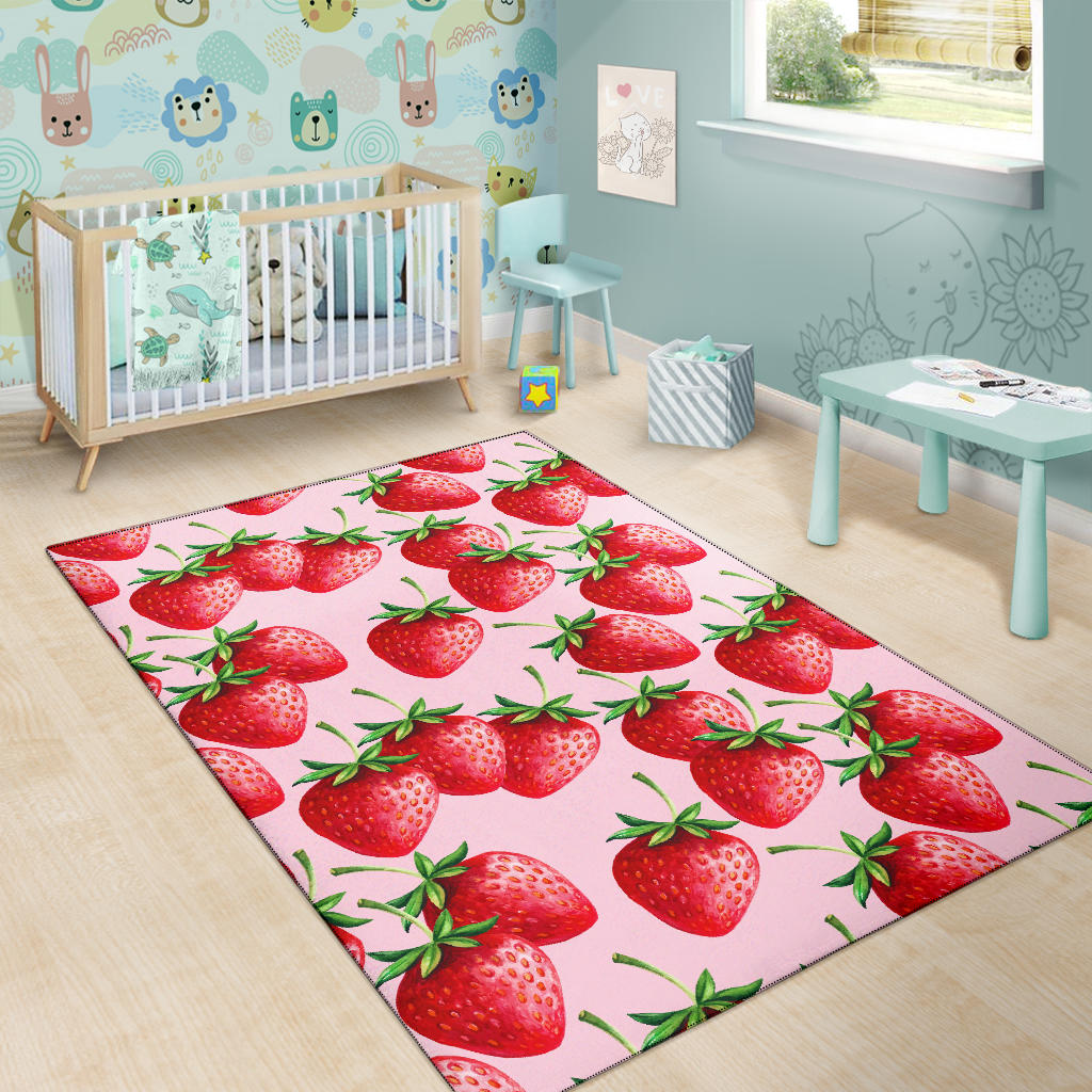 Strawberry Pattern Print Design SB03 Area Rugs