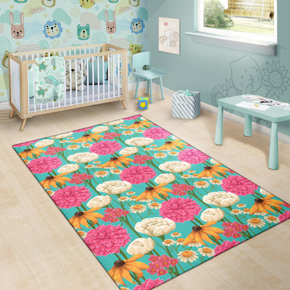 Summer Floral Pattern Print Design SF07 Area Rugs