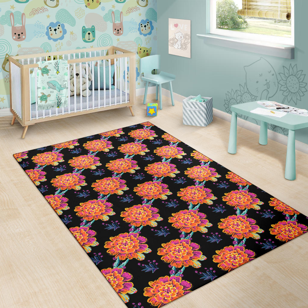 Marigold Pattern Print Design MR04 Area Rugs