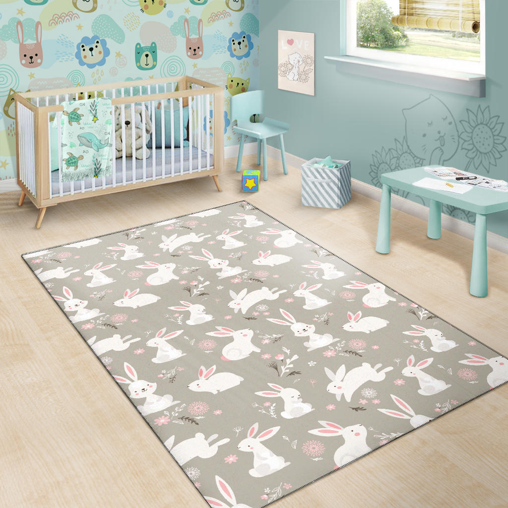 Rabbit Pattern Print Design RB03 Area Rugs