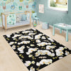 Orchid White Pattern Print Design OR011 Area Rugs