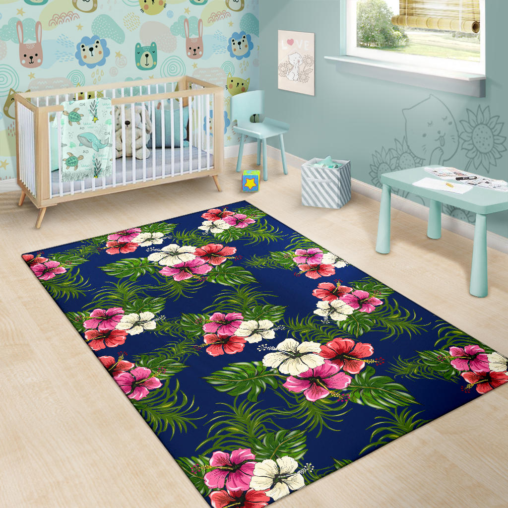 Hibiscus Pattern Print Design HB028 Area Rugs