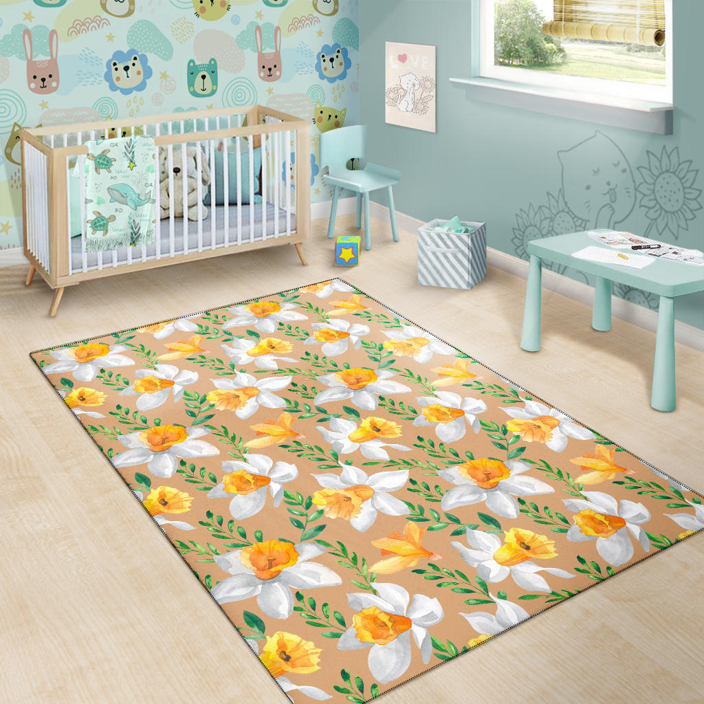 Daffodils Pattern Print Design DF04 Area Rugs
