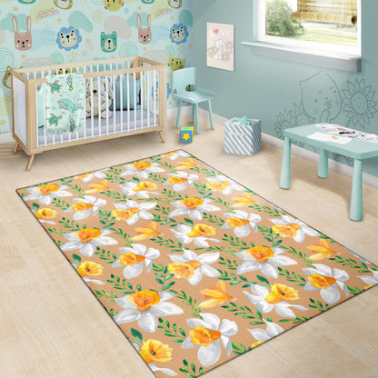 Daffodils Pattern Print Design DF04 Area Rugs