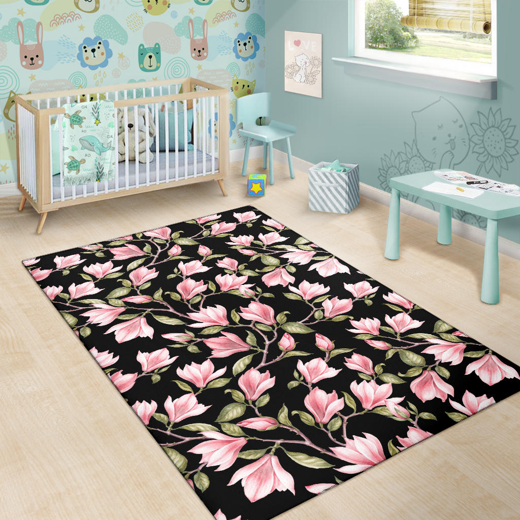 Magnolia Pattern Print Design MAG03 Area Rugs