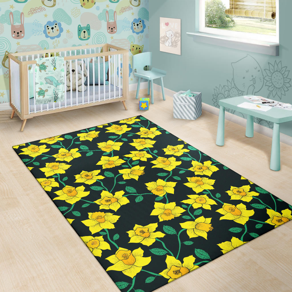 Daffodils Pattern Print Design DF03 Area Rugs