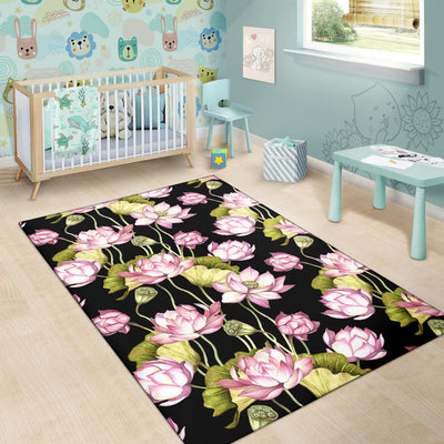 Water Lily Pattern Print Design WL06 Area Rugs