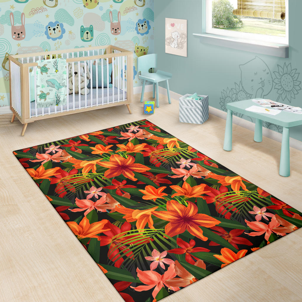 Amaryllis Pattern Print Design AL05 Area Rugs