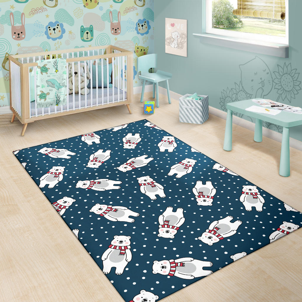 Polar Bear Pattern Print Design PB05 Area Rugs