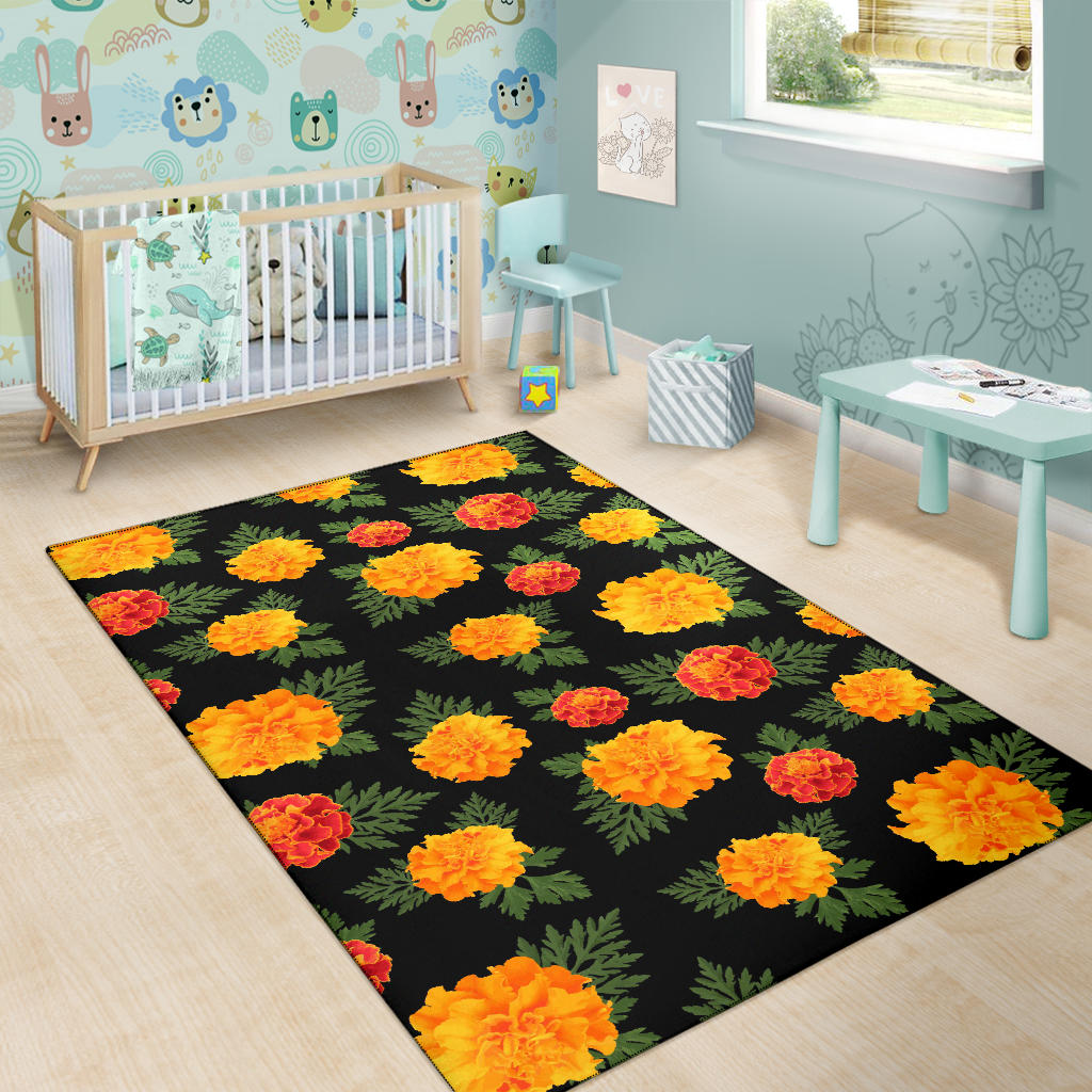 Marigold Pattern Print Design MR05 Area Rugs