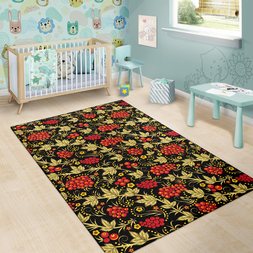 Cranberry Pattern Print Design CB02 Area Rugs
