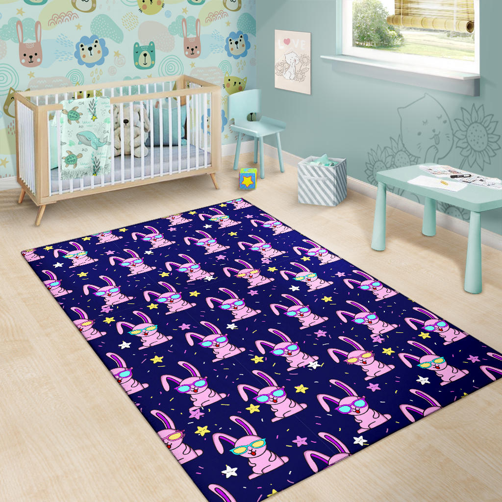 Rabbit Baby Pattern Print Design RB015 Area Rugs